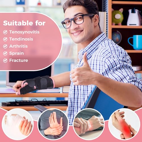 Lefeke Thumb and Wrist Brace Thumb Spica Splint for Right Hands, Wrist Brace with Thumb Support for Carpal Tunnel Relief, Thumb Brace for Arthritis Pain and Support, Wrist Guards Thumb Stabilizer for Tenosynovitis, Sprain(L) Large Right hand