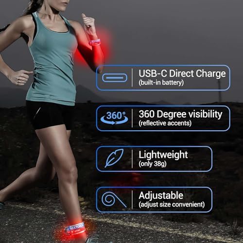 NEXTORCH Rechargeable LED Slap Bracelet, Emergency Flashing Strobe Lights, Law Enforcement Police Night Security Flashlight, Bikes Riding Cycling Safety, Reflective Running Lights for Runners 1 Pack UT51 Large
