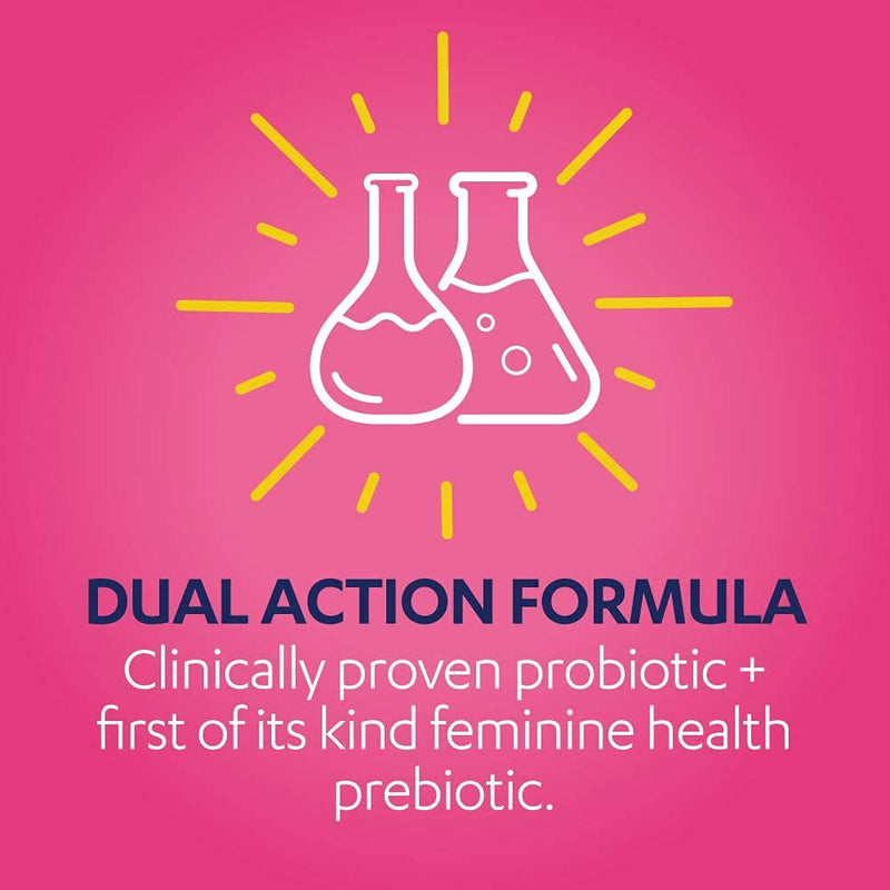 AZO Dual Protection, Urinary + Vaginal Support, Prebiotics and Probiotics for Women*, Starts Working Within 24 Hours, Non-GMO, 30 Count 30 Count (Pack of 1) - BeesActive Australia