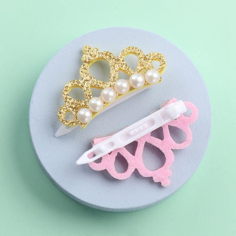 1 Pc Pet Small Dogs Cat Faux Pearl Crown Shape Bows Hair Accessories, Pets Hair Clips Dog Accessories DIY Pet Grooming Supplies Apparel Accessories (Pink) Pink - BeesActive Australia