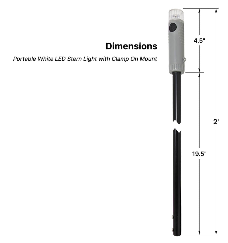 Pactrade Marine Battery Navigation Lights for Boats LED - Portable White Stern Light (Clamp Mount) - Kayak Fishing Accessories, Jon Boat Accessories Marine - BeesActive Australia