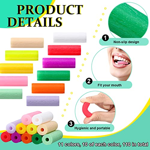 110 Pcs Aligner Chewies for Aligner Tray, 11 Colors and Flavors 1.4 Inch