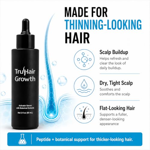 Tru Hair Growth Serum GHK-Cu & AHK-Cu Dual Copper Peptide for Thinning Hair