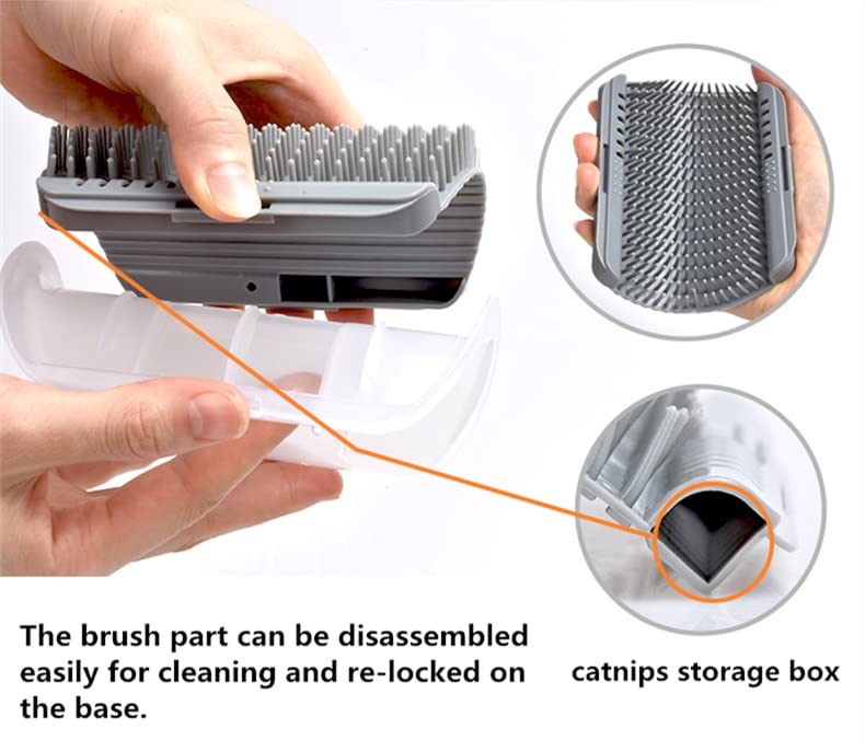 6 Pack Cat Self Groomer with Catnip Pouch Wall Corner Groomers Cat Face Scratcher Pet Grooming Brush Massage Combs for Cats Fur Pets Dog Kitten Puppy(Black & Gray) 3 Grey+3 Black - PawsPlanet Australia