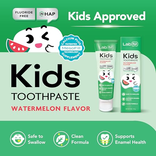 LAB52 Kids Oral Spray and Fluoride Free Kids Toothpaste for Toddler Children, Helps Build Brushing Habits, Supports Enamel Health, Safe if Swallowed, Xylitol Watermelon Spray and Watermelon Toothpaste