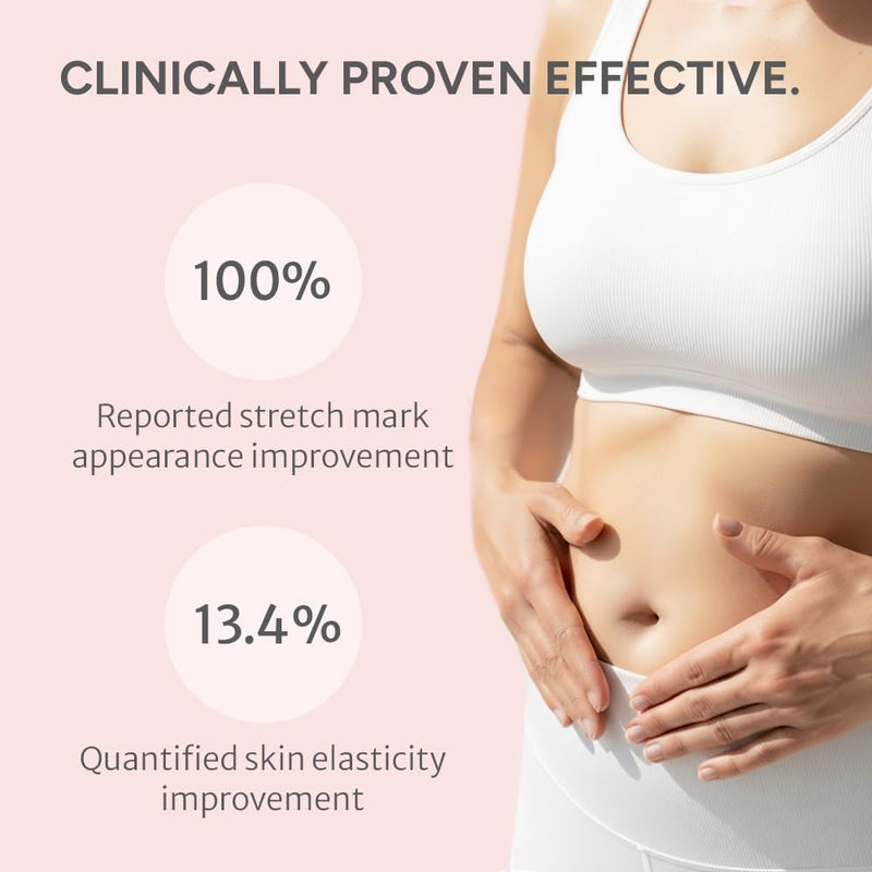 Advanced Stretch Mark Cream for Pregnancy, Weight Gain, Growth Spurts - Pregnancy-Safe - Korean Skincare - Clinically Proven - Ultra Clean Ingredients - Fragrance Free - Vegan - 6.76 fl oz - BeesActive Australia
