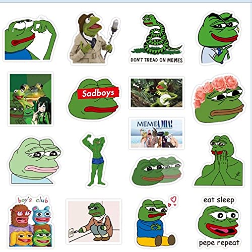 10/30/50PCS Spoof Pepe Sad Frog Cartoon Graffiti Stickers for Laptop Refrigerator Motorcycle Skateboard Phone Sticker Kid Toys 286 Pepe Sad Frog 50pcs - BeesActive Australia