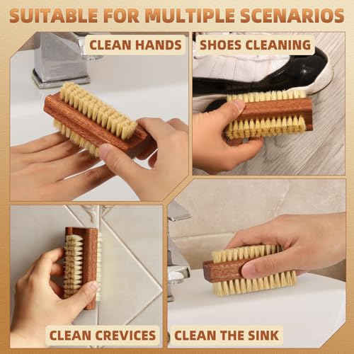 DEBETOOL Nail Brush for Cleaning Fingernails, Wood handle and Sisal Bristle