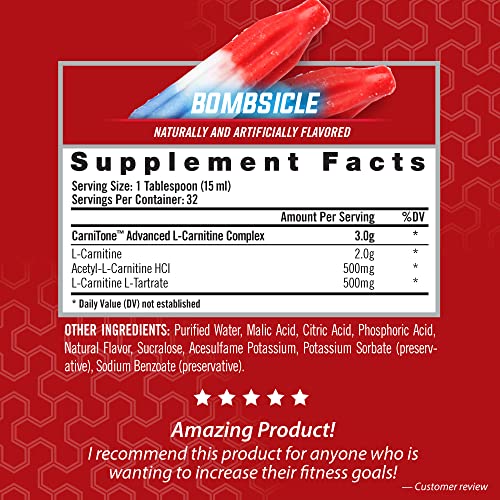 iSatori L-Carnitine LS3 3000 - Boost Energy & Metabolism, Triple-Blend L-Carnitine Liquid Supplement, Low-Calorie, Keto-Friendly, Stimulant, Sugar & Gluten-Free, Bombsicle Flavor (32 Servings)