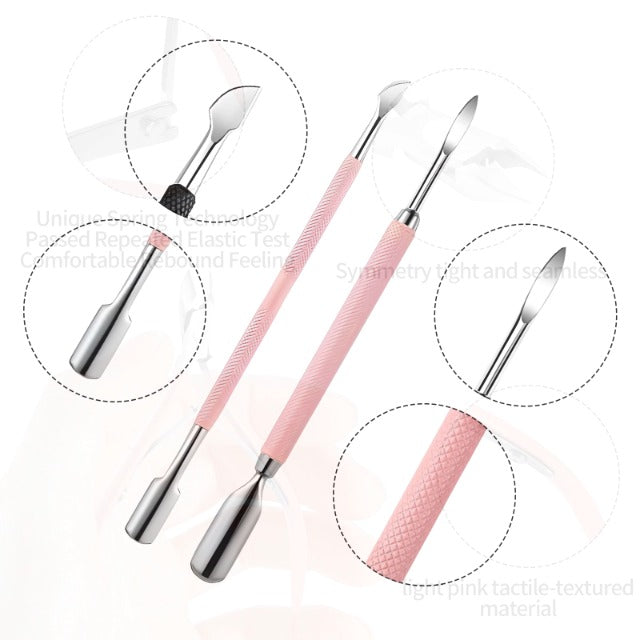 Cuticle Trimmer Cuticle Nippers,Professional Cuticle Remover Tool Kit，Stainless Steel Manicure Tools for Nail Care and Dead Skin Removal(Pink) Pink