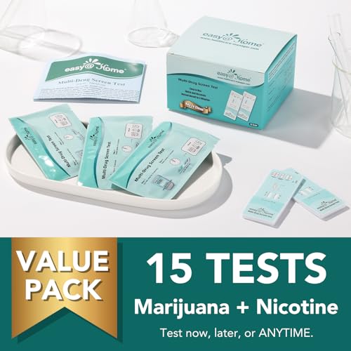 Easy@Home 15 Pack Multi-Drug Screen Test, 2 Panel Urine Drug Tests Kit