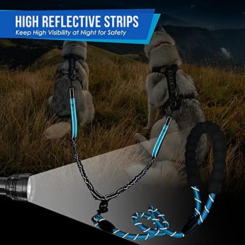 Lukovee Double Dog Leash, No Tangle 360° Swivel Heavy Duty Reflective Lead with Two Padded Handles Dual Dog Splitter, Comfortable Shock Absorbing Walking Training for Small Medium Large Dogs(Blue,M) M, 8-35lbs (Total ) A-Blue - BeesActive Australia