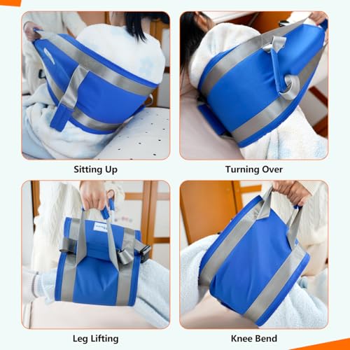 Patient Turning Device Transfer Belts for Lifting Seniors Medical Sling for Bedridden Elderly to Change Diaper Mobility Daily Living Assis Aids Nursing Sling with Handles for Bed Positioning