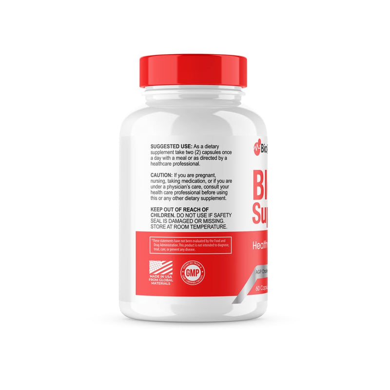 (3 Pack) Biopulse Capsules, Official Bio Pulse Blood Support Supplement Pills, Biopulse All Natural Advanced Formula Capsule, Biopulse Pills Health Reviews, 3 Month Supply (180 Capsules)