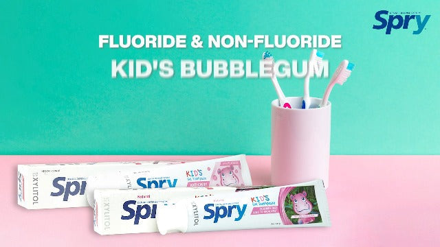 Spry Xylitol Toothpaste with Fluoride, Natural Spearmint, Anti-Cavity, 5 oz (3 Pack) Spearmint (With Fluoride) 5 Ounce (Pack of 3)