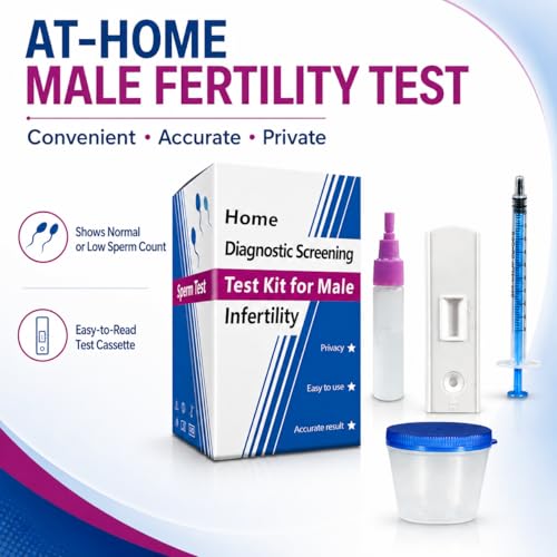 Fertility Sperm Count Test for Men, at Home Sperm Test - Trak Plus Male Fertility Testing System- Shows Normal or Low Sperm Count- Easy to Read Results-Convenient, Accurate, Private