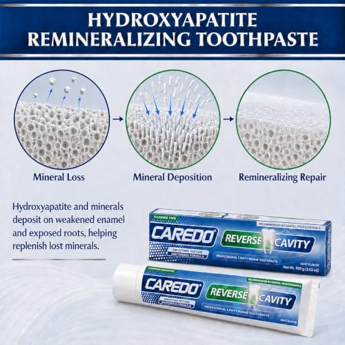 CAREDO Adult Cavity Repair Hydroxyapatite Toothpaste FluorideFree Spearmint 3.52 Ounce (Pack of 1)