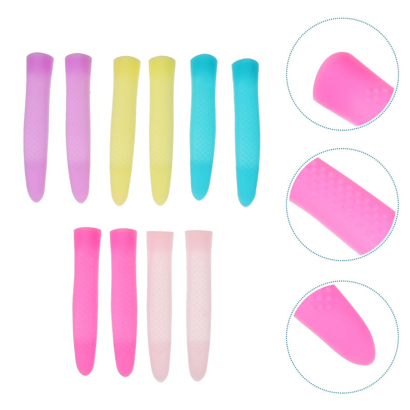 Mipcase Anti-Slip Silicone Handle Covers for Nail Cuticle Scissors 5 Pairs Nail Art Accessories Comfortable Grip Protective Sleeve for Manicure Pedicure Tools - BeesActive Australia