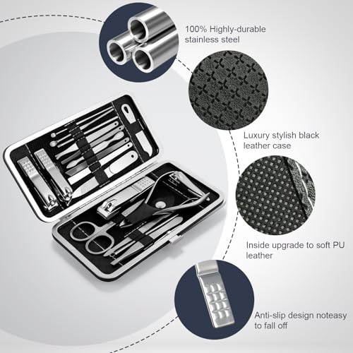 Professional Nail Clippers for Women，Travel Manicure Kit for Men，Nail Clipper Set Care Kit for Beginners with Everything