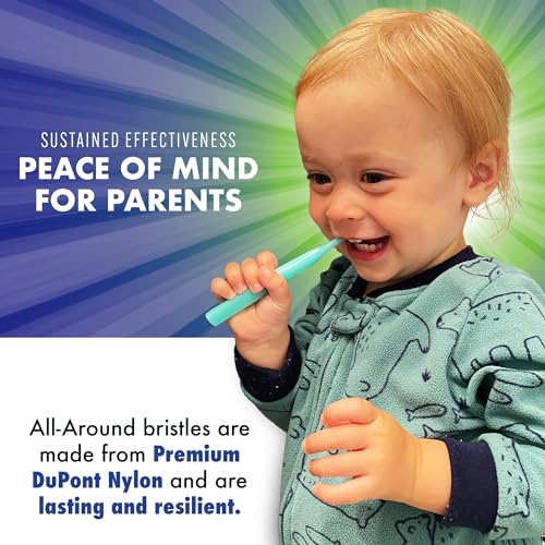 Brilliant Oral Care Bundle; Pack of 1 Baby Toothbrush, Child Toothbrush with Soft Bristles and Round Head & Pack of 1 Kids Fluoride Free Toothpaste, Spry Gel with Xylitol, Strawberry Banana Flavor
