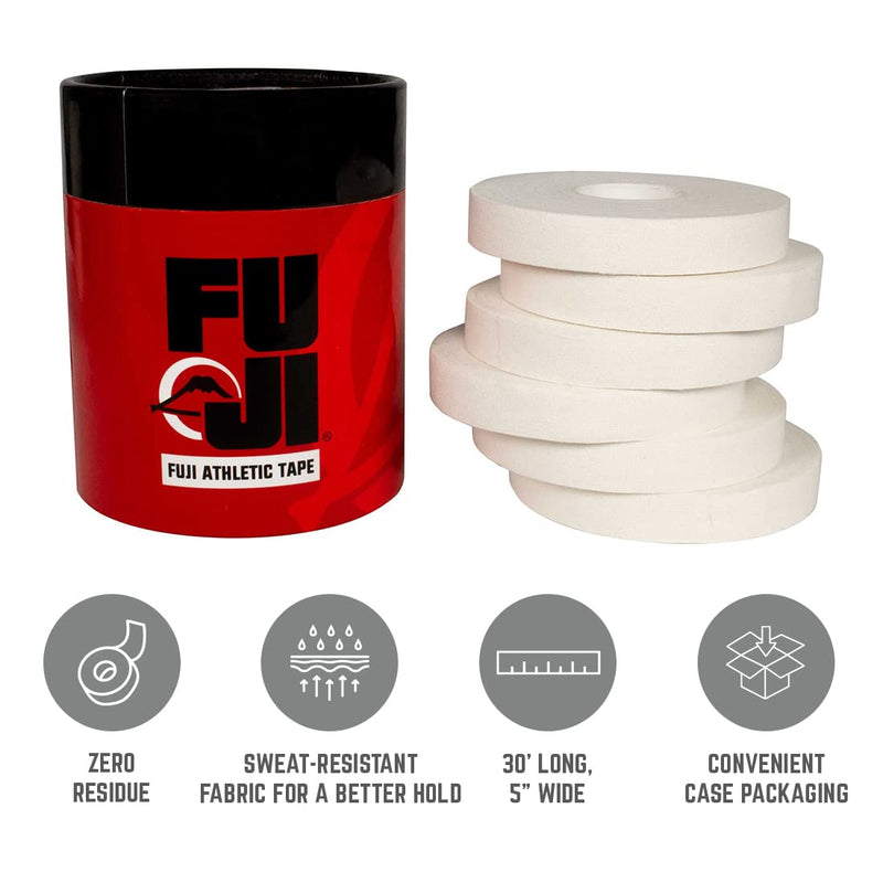 Fuji Jiu-Jitsu and Judo Finger Tape with Case (6 Rolls) White - BeesActive Australia