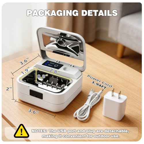 Hearing Aid Dryer Dehumidifier, 30 Mins Faster Drying Box with UV-C Light White Small