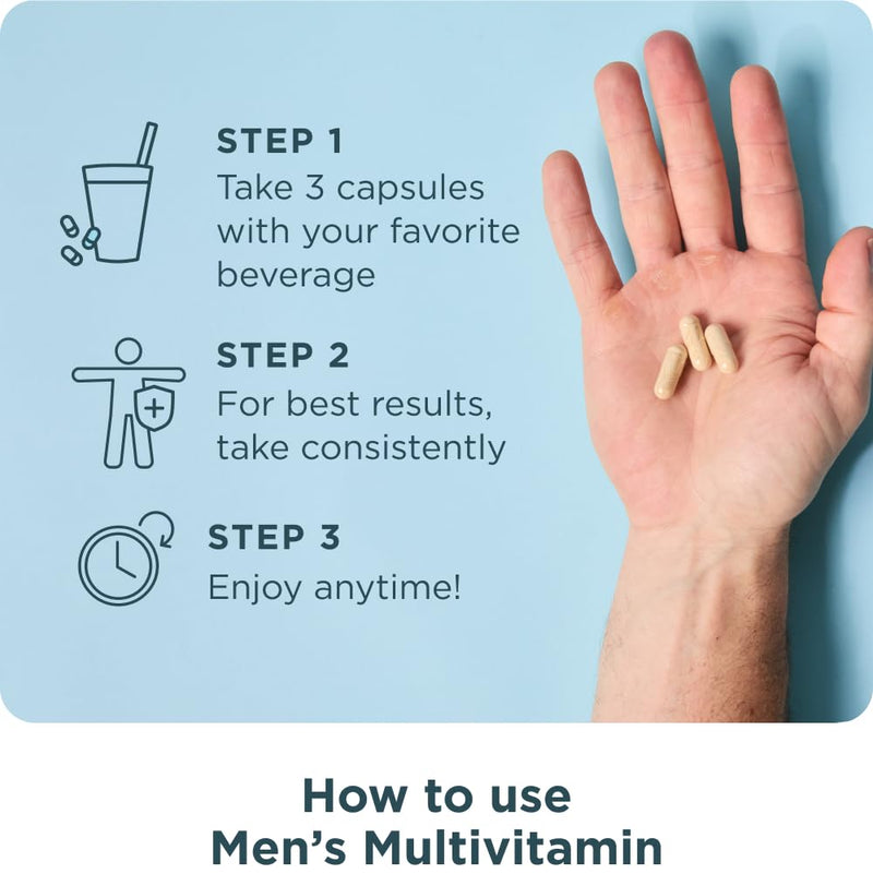 Ancient Nutrition Methylated Multivitamin for Men | Vitamin D, C, E, Methylated B12, Zinc, Magnesium, Supports Healthy Immune System and Bone Health, 90 Count