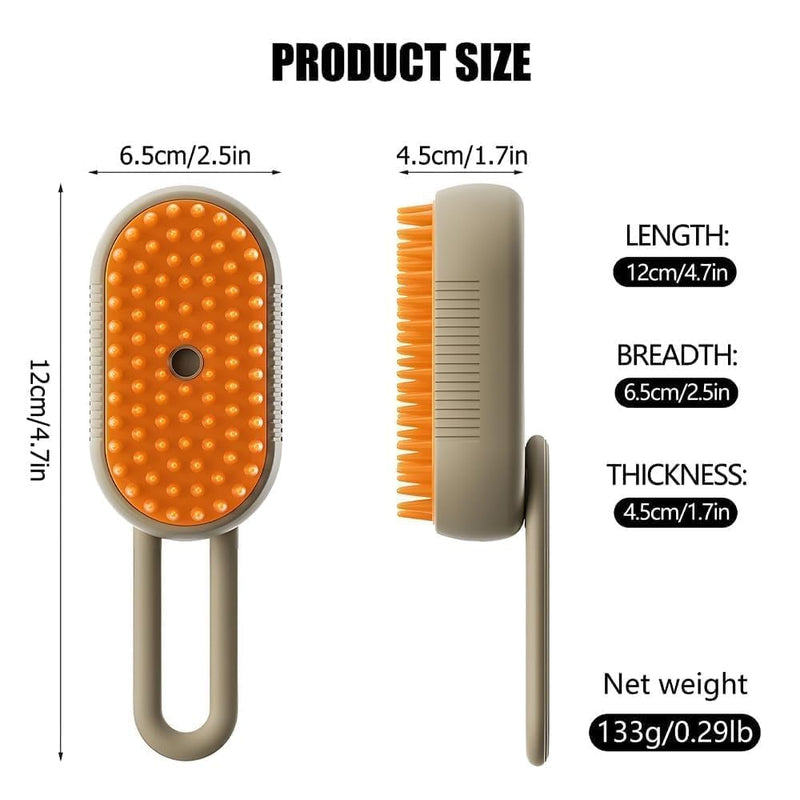 Cloud Care Cat Brush, 2024 Best Cat Steam Brush, Pet Steam Cat Brush, 3-in-1 Self-Cleaning Cat Brush with 360° Rotating Arm, Detachable Silicone Bristle Brush(khaki) khaki - BeesActive Australia