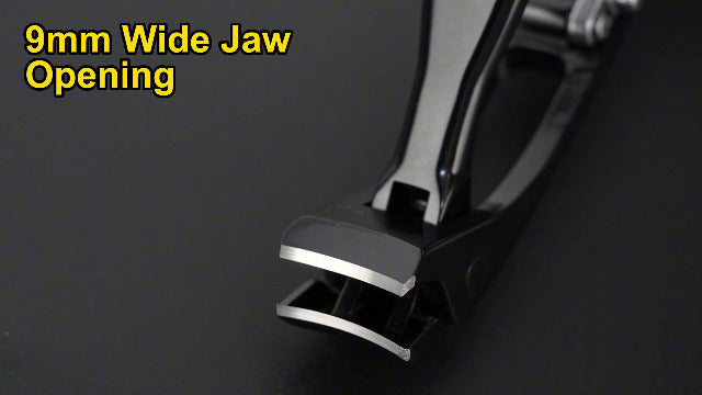 Nail Clippers for Seniors, CLPPNA Wide Jaw Fingernail Clippers and Angled Head Toenail Clippers for Thick Nail, 4 Pack Professional Nail Clippers for Men, Women&Pregnant, Black Black Wide Opening & Angled Head