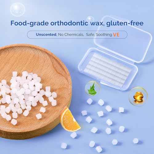JMU 30 Pack Orthodontic Wax, Precut Braces Wax, Unscented, Mint, Strawberry Flavor