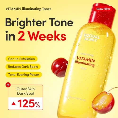 EQQUALBERRY Vitamin Illuminating Toner - Brightening Vitamin C & Niacinamide 3% | Gentle Daily Exfoliating | Skin-Prep Hydration for Glowy Skin(5.07 fl.oz / 150ml)