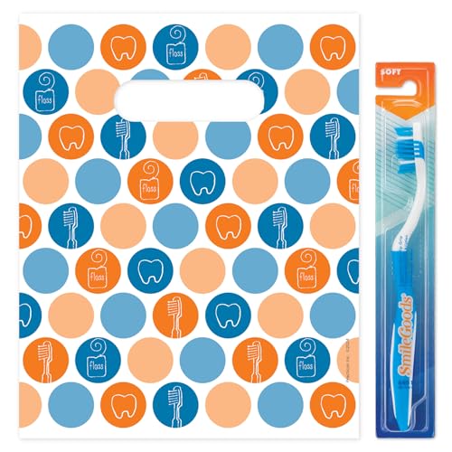 Dental Dots Dental Giveaway Bags, 8" x 10", 100 Pack 8" x 10"