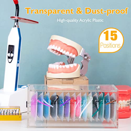 Power Chain Organizer Case - Dental Orthodontic Elastic Rubber Chain Dispenser Orthodontic Braces Rubber Band Acrylic Holder with Lid