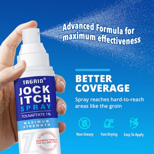 TAGRID Jock Itch Spray: Maximun Strength Jock Itch Treatment fot Itch Skin Relief - Antifungal Anti Itch Spray for Men Women Skin (3.5 Fl Oz (Pack of 1)) 3.5 Fl Oz (Pack of 1)