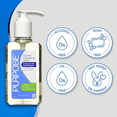 Purpose Gentle Cleansing Wash, Oil-Free, Soap-Free, No Sulfates Added, 6 FL OZ (Pack of 3)