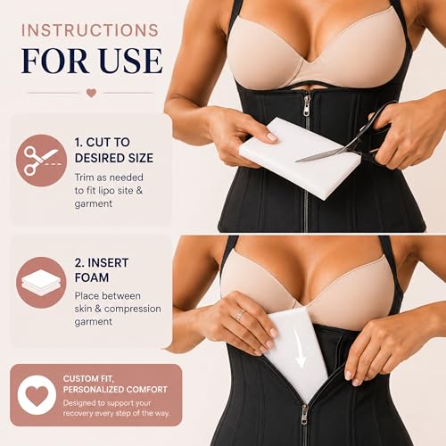 New Millennium Premium Lipo Foam Sheets: 2 Pack, Medical Grade, Made in USA