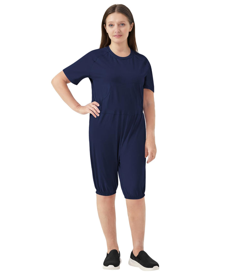 Adaptive Clothing for Women Anti-Strip Back-Zip Jumpsuit for Elderly Women X-Large Navy