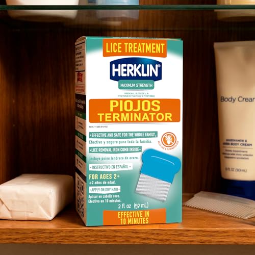 Herklin Lice Treatment Shampoo, Maximum Strength, 2-Pack of 2 Fl Oz 1 Fl Oz (Pack of 2)