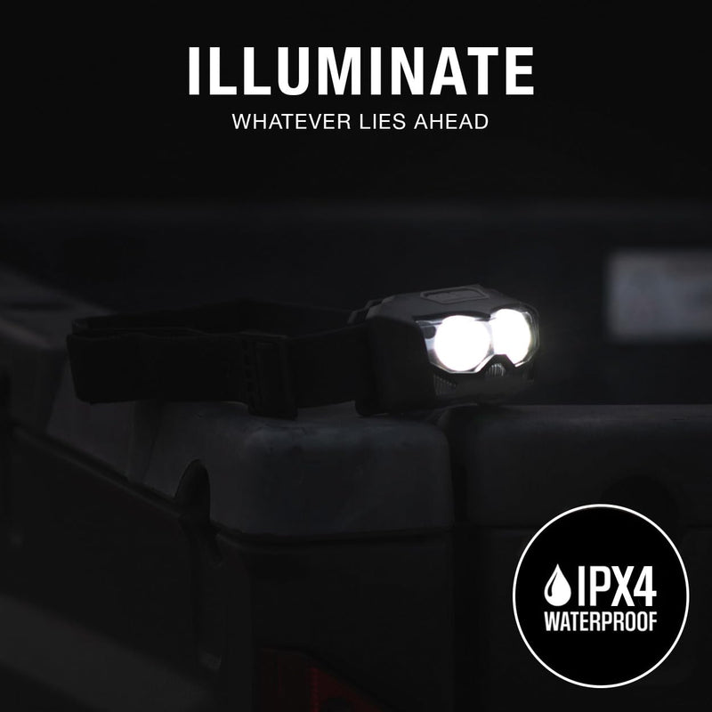 Outdoor Tech Beacon 500 Lumen Headlamp – Lightweight Ultra-Bright LED Camping Essentials, IPX4 Waterproof, Rechargeable Battery (Included) or 3 AAA Batteries (Sold Separately)
