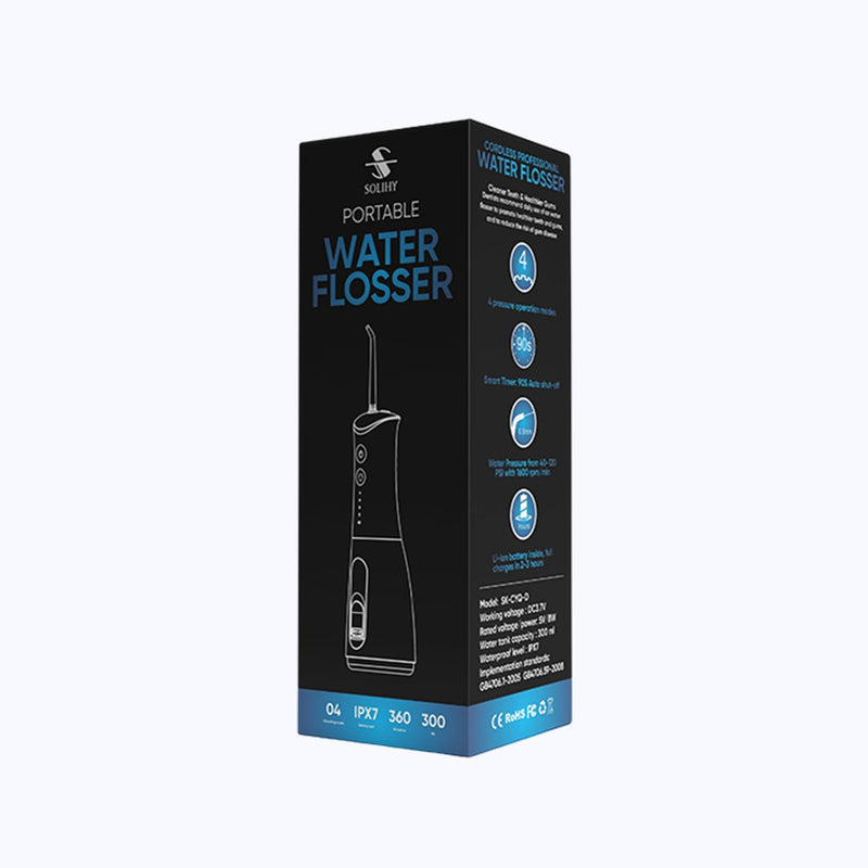 Cordless Water Flosser, Water Dental Flosser, Rechargeable Irrigation Cleaner,4 Modes Portable Water Flosser with 5 Nozzles, Water Flossers for Teeth, Dental Tools (Black) Black