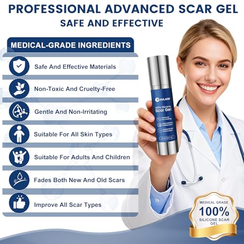 Rvlaim 100% Advanced Silicone Scar Gel for Old & New Scars,1.7oz/50ml