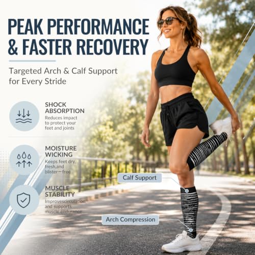 Copper Compression Socks for Women & Men (6 pairs) - Best Support for Nurses, Running, Hiking, Recovery Large-X-Large 02 Black
