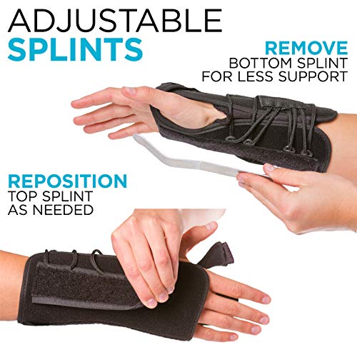 BraceAbility Gaming Wrist Brace + Protective Undersleeve Bundle - Typing Wrist Brace for Carpal Tunnel Relief, RSI, Sprain Support - Includes Soft Splint Sleeve for Left or Right Hand (Universal Left)