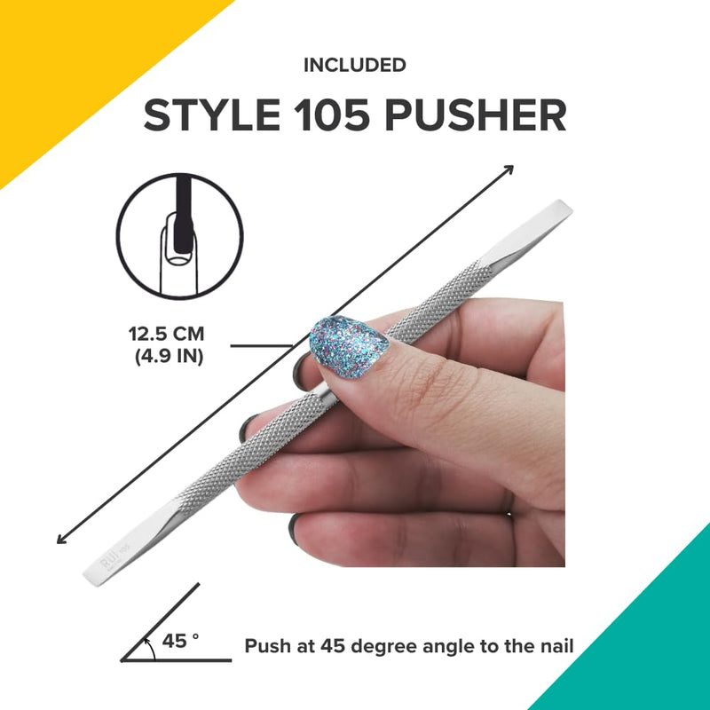 Rui Smiths Pro Stainless Steel 8-Piece Manicure Kit For Home And Salon With Professional Precision Cuticle Nipper And Metal Pusher Style No. 105 SK-02