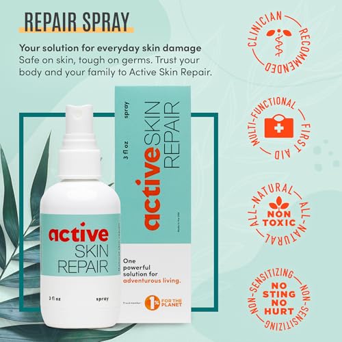 Active Skin Repair First Aid Spray with Medical Grade Hypochlorous, 3 oz 3 Fl Oz (Pack of 1)