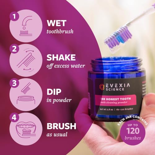 The Honest Tooth - Natural Tooth Cleaning Powder | Enamel-Friendly Baking Soda Formula | Whitens & Brightens Smile | SLS-Free, Plant-Based Oral Care, 2.8 oz