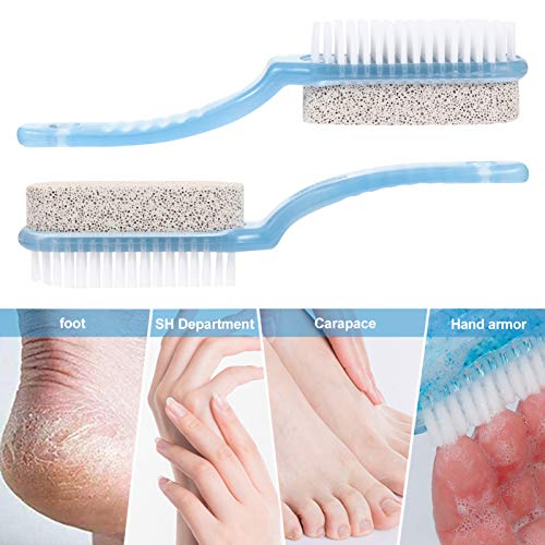 Healifty 2-in-1 Foot File Nail Brush with Ergonomic Non-Slip Handle and Soft Bristles for Nail Dust Cleaning Dead Skin Removal and Foot Care at Home or Travel 6.69X1.18X1.57In