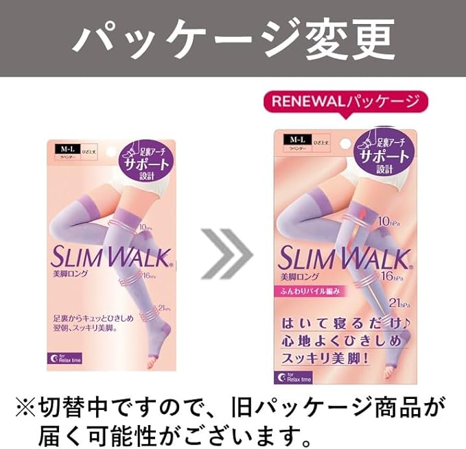 Compression Socks Slim Walk Beautiful Legs Long Lavender M-L Sleep Compression Socks AskDoctors Thigh Sole Arch Support - BeesActive Australia
