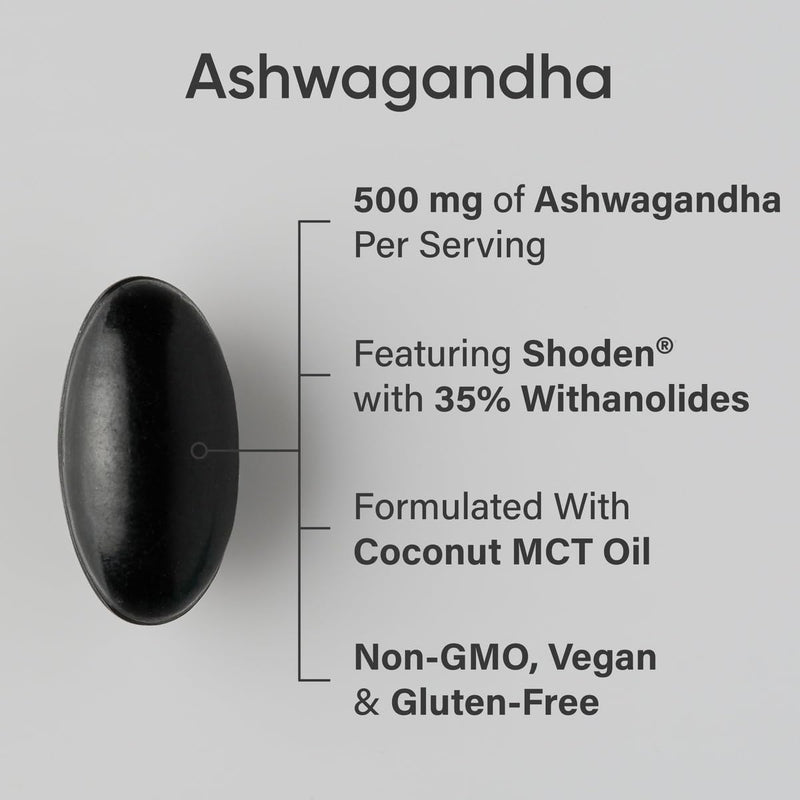 Sports Research¬Æ Ashwagandha Softgels with Coconut MCT Oil - Natural Ayurvedic Adaptogen Made with Shoden¬Æ Ashwa for Relaxation, Calm & Sleep Support - Gluten Free & Vegan Friendly - 120 Count 120 Count (Pack of 1)