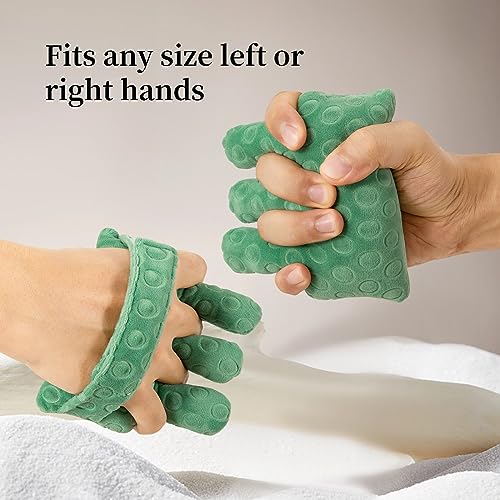 Adjustable Removable Finger Separator Protector Hand Contracture Cushion Padding Pillow Prevention Aid Training Tool With Fingers Hands Splints (Green) Green